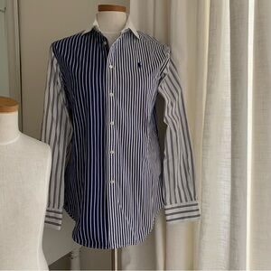 New Polo Ralph Lauren Blue Stripe Button Up Shirt